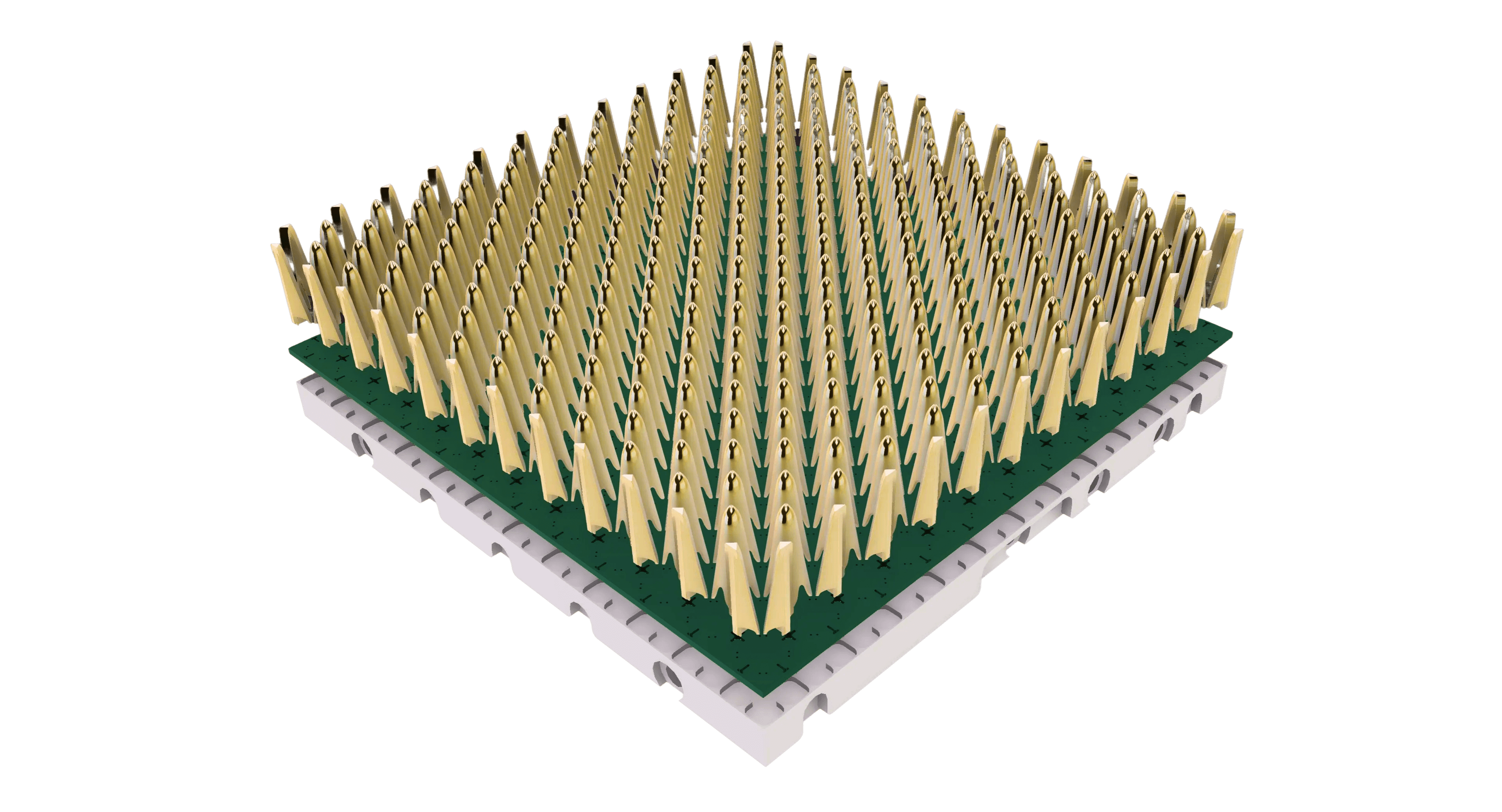 Stylized view of the
          QSAT X-Band Generation One multibeam antenna
